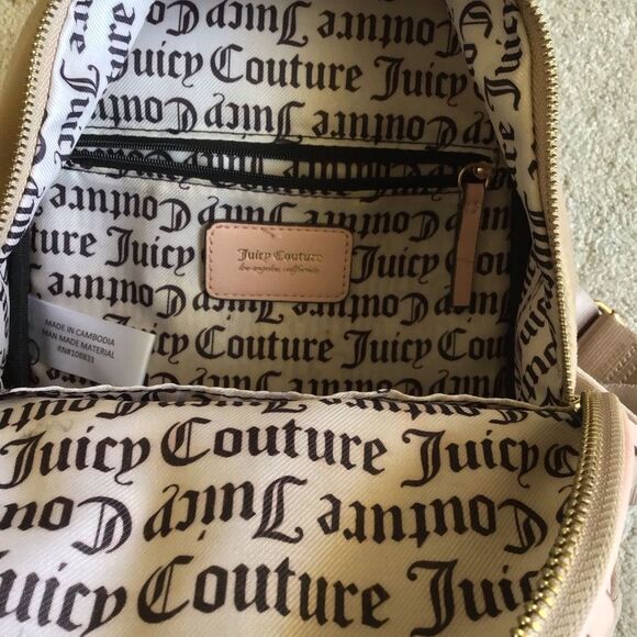 Y2K Juicy Couture Heritage Velour Backpack Cafe - Picture 6 of 7